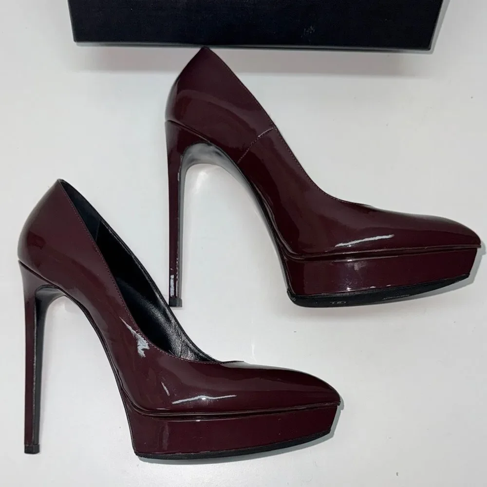 🔥Saint Laurent Paris  Blown Heels Elegant Design Sz 8 USA 38eu New in box - Picture 3 of 10